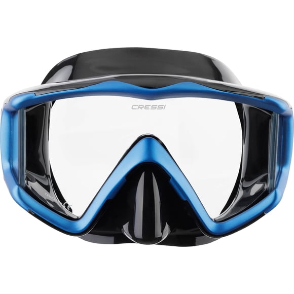 Máscara Cressi Liberty Triside SPE para buceo, color negro y zafiro