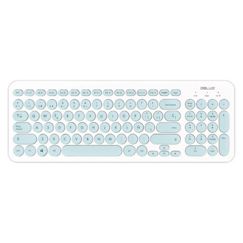 Teclado Ultra Delgado Usb Dblue Blanco/turquesa Dbk755