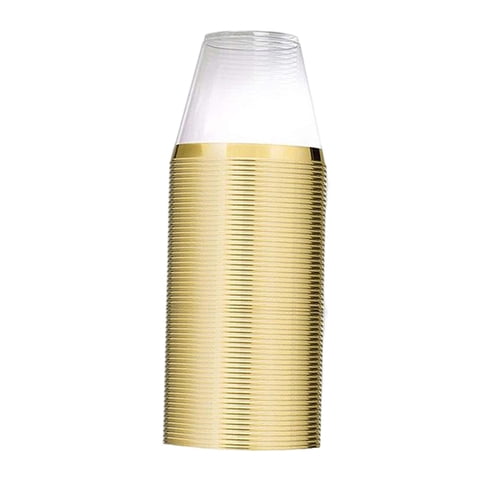 Bothyi - 30 Vasos De Plástico Transparente De 270 Ml Para Cumpleaños, Fiesta De Halloween, Dorado