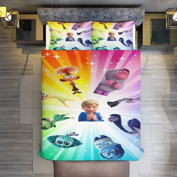 3 Piece Bedding SetInside Out RileyComforter Set for Kids Boys Teen Tween 3D Lightweight Microfiber Bedding Sets