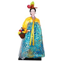 Bothyi - Figura De Geisha Coreana De 12 Pulgadas, Muñecas Hanbok De Pie, Figuras De Dama En Miniatura, Amarillo Y Verde