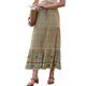 thumbnail image 4 of INSPIRE CHIC Faldas Maxi de Verano para Mujeres 2026 Estampado Floral Bohemio Elástico de Cintura Alta Línea A Falda de Playa M Beige, 4 of 6