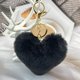 thumbnail image 1 of Xiao Hua Llavero de peluche con forma de corazón - 1 llavero pequeño, anilla de acero inoxidable, llavero de uso diario de 6 × 3,54 pulgadas, poliéster suave, adecuado para llavero de coche, negro, 1 of 3