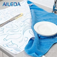 Aileda Paños De Limpieza De Cocina, Paquete De 2 Unidades (Blanco/Azul)40X48Cm