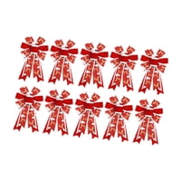 Magideal - 10 Lazos De Cinta Navideños Para Decoración De Árboles De Navidad, Lazos De Corona De Navidad Hechos A Mano Para Bolsas De Golosinas, Cumpleaños, Día