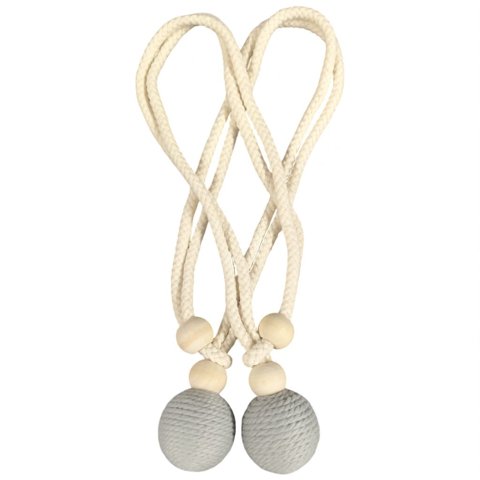 Pack De 02 Sujetadores Para Cortinas - Bola Tejida Gris