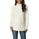 thumbnail image 1 of INSPIRE CHIC Suéter de Cuello Alto de Manga Larga con Abertura en el Dobladillo para Mujer S Blanco, 1 of 6
