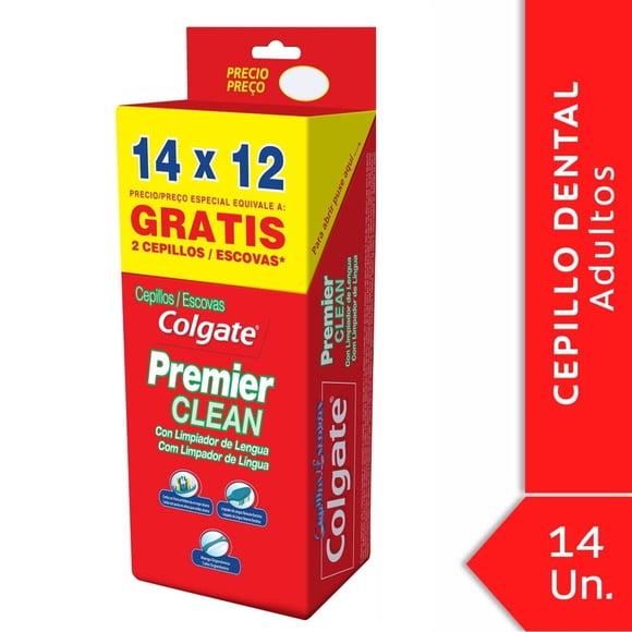Cepillo de Dientes Medio Pack Cepillo Dental Premier Clean (14 Un)