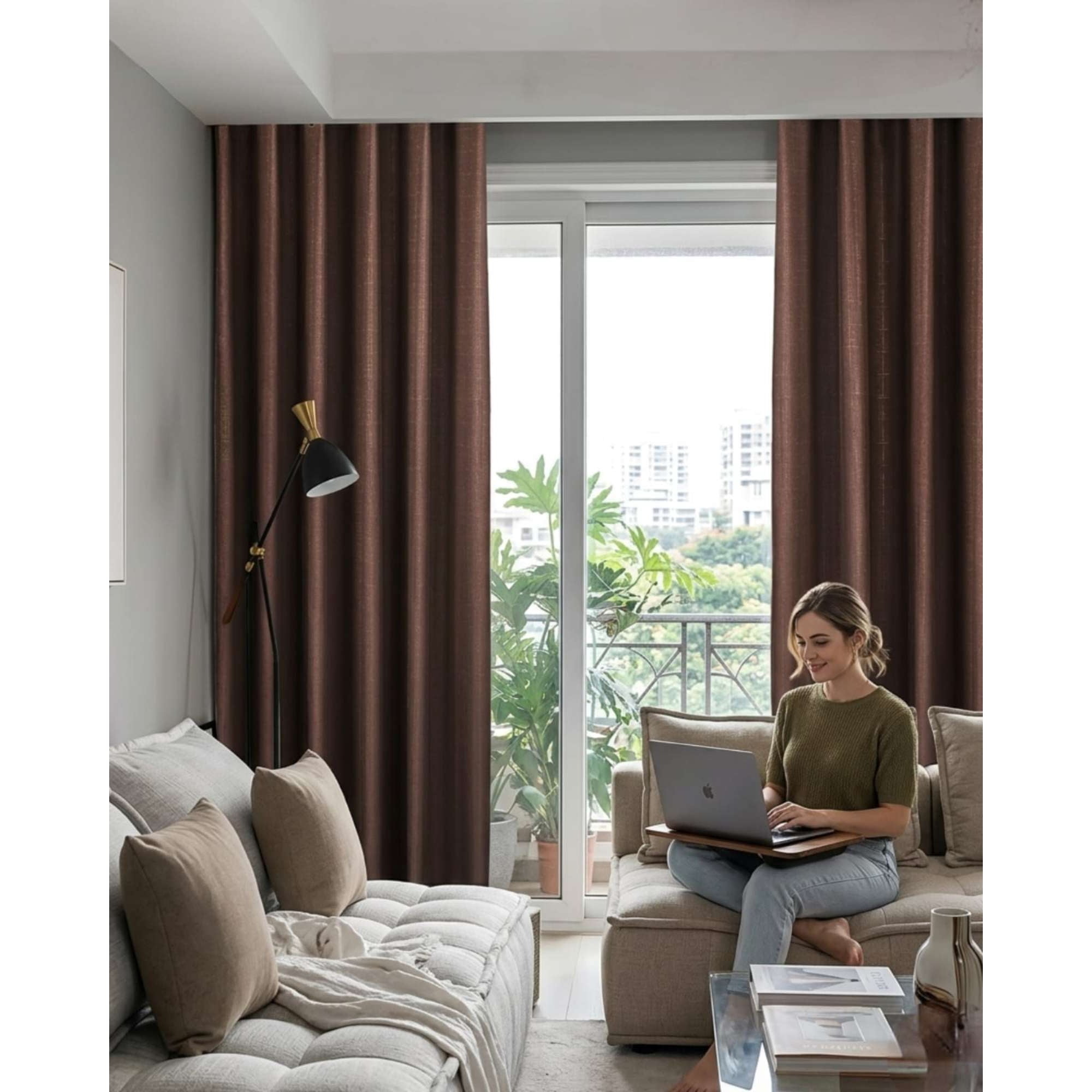 Mylhogar - Juego De Cortinas Blackout Premium Engomadas