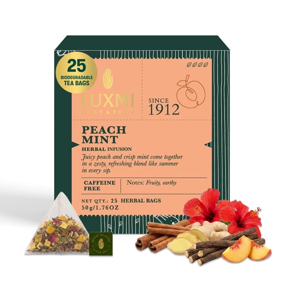 Té LUXMI Melocotón y Menta 50 g (1,76 oz) 25 bolsas
