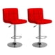thumbnail image 1 of Pack 2 Sillas Bar con Respaldo Acolchado y Altura Ajustable 60-80 rojo, 1 of 7