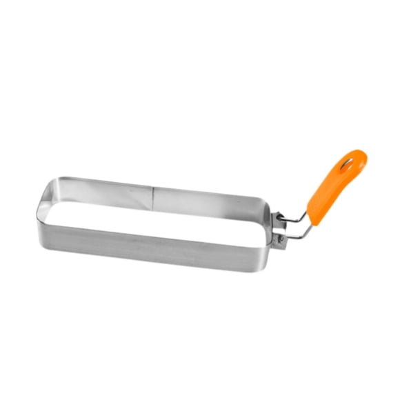Anillo Para Huevo Frito, Muffin, Tortilla, Sartén, Aro Para Crumpet, Rectangular, Mango Naranja