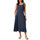 thumbnail image 1 of INSPIRE CHIC Vestido de Tanque para Mujeres de Regreso a Clases Cuello Redondo Sin Mangas Línea A Suelta Casual Midi Vestido Azul Oscuro S, 1 of 6