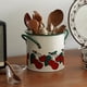 thumbnail image 4 of Escurridor de vajilla, cuchara de cereza retro, cuchara, abrazadera para ollas, utensilio de cocina, palo, lata, caja de almacenamiento, con 4 bandejas de cubo de metal con rejilla, 4 of 5
