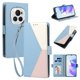thumbnail image 2 of Cartera Plegable para Honor Magic6 Pro, PU Tricolor con Ranuras, Azul Claro, 2 of 6