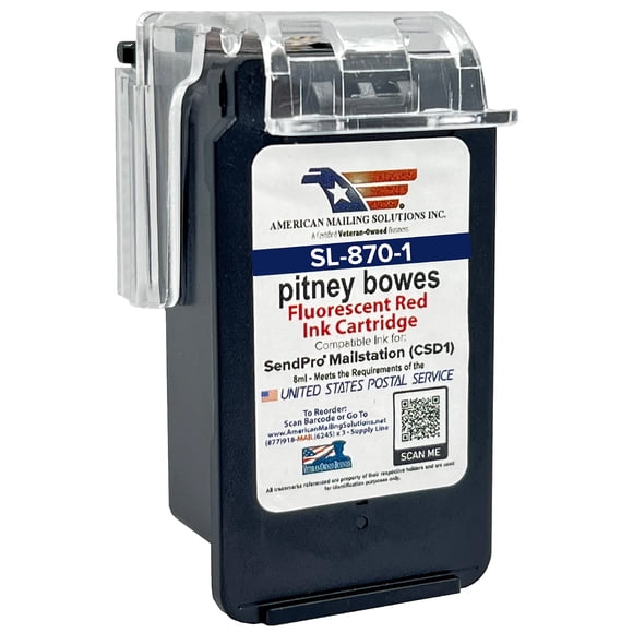 Cartucho de tinta AMERICAN MAILING SOLUTIONS PB SL-870-1 Rojo 8mL