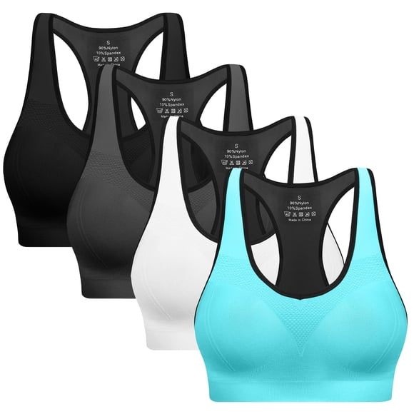 Sujetador deportivo BHRIWRPY Racerback con almohadillas de alto impacto para mujer