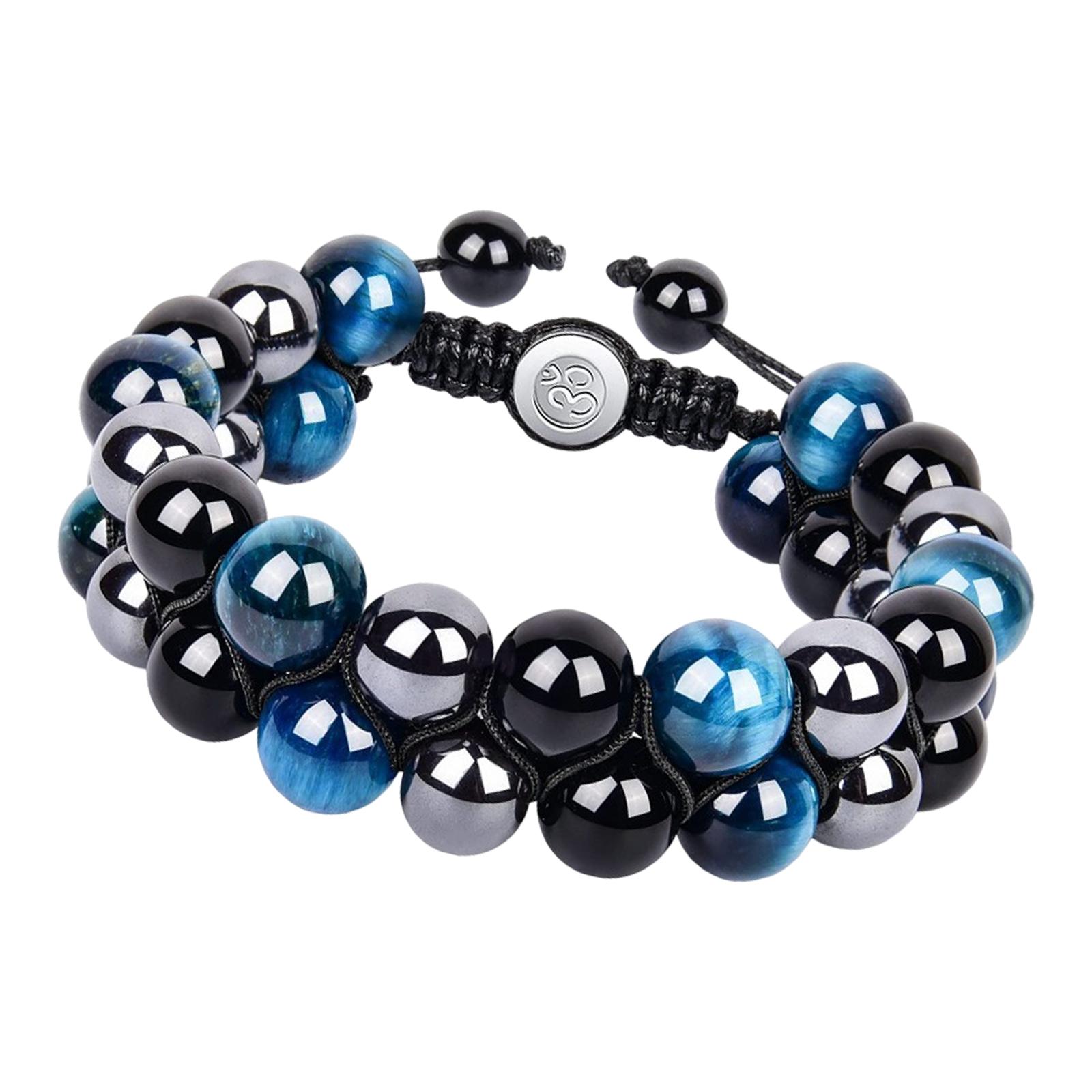 Magideal - Pulsera De Piedra Pulsera De Joyería Pulsera Con Dijes Pulsera De Cuentas De Cuerda Trenzada Pulseras Del Día Del Padre Para El Día Del Padre Navidad