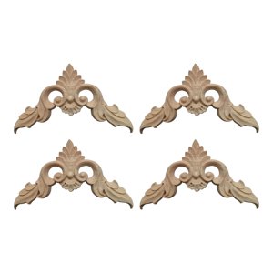 Bothyi - 4 Molduras Decorativas Para Esquinas Con Apliques De Madera Para Decoración De Muebles De Espejo De 8 Cm X 8 Cm X 0,8 Cm
