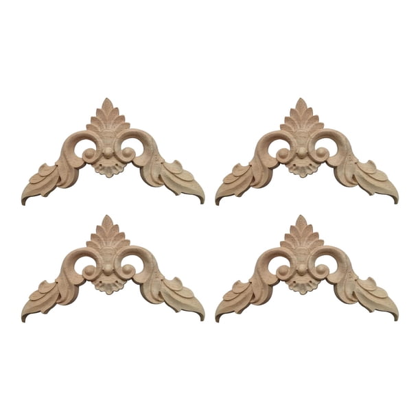 4 Molduras Decorativas Para Esquinas Con Apliques De Madera Para Decoración De Muebles De Espejo De 8 Cm X 8 Cm X 0,8 Cm