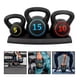 thumbnail image 1 of Kettlebell Set 3 Pesas Rusas 5lb 10lb 15lb Con Base Boomfit, 1 of 7