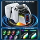 thumbnail image 2 of PS5 Controller Charger Station With 5V/3A Fast AC Adapter For PS5 & Edge Controllers, PS5 Dual Stand Charger Wirh 9 RGB LED PS5 Accessories For PS5 Controller, PS5 Charging Station-Blanco, 2 of 6
