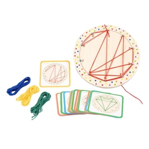 Magideal - Bloques De Patrones Matemáticos Gráficos, Tablero De Geotableros Enrollados De Lana, Material Educativo Gráfico De Matemáticas Para Niños Pequeños En