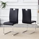 thumbnail image 2 of Set of 2 black PU material bow-shaped chairs - Perfectly integrated into industrial and modern home design, 2 of 3