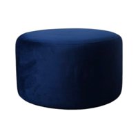 Diseños Valestrini - Pouf Redondo Grande Felpa Azul Marino