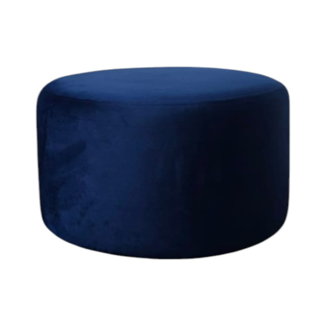 Diseños Valestrini - Pouf Redondo Grande Felpa Azul Marino