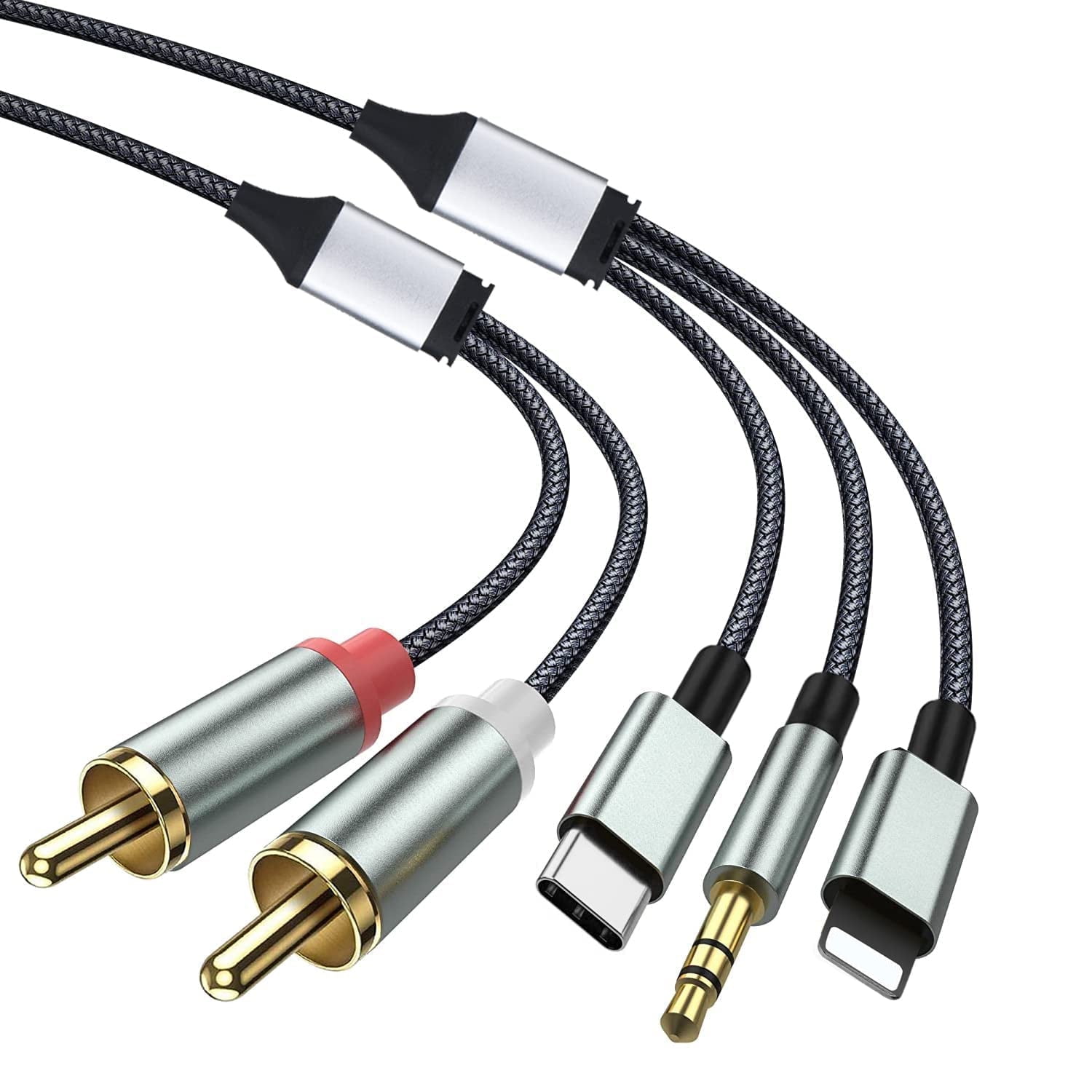 Cable Auxiliar De Audio Aaronmei Usb C A 2 Rca 5m