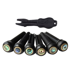 Magideal - 6 Pines De Puente De Guitarra Portátiles Con Extractor De Pines Para Guitarra Acústica Folclórica Luthier Diy Kit De Reparación De Repuesto Accs
