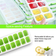 thumbnail image 4 of 2 bandejas de cubitos de hielo de silicona con tapa, 14 compartimentos con tapa antiderrames extraíble, forma de cubito de hielo adecuada para diferentes formas de cubitos de hielo - azul y verde, 4 of 8