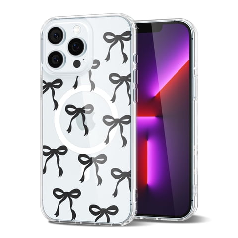 Funda De Teléfono Svanove Para Iphone 13 Pro Clear Bow Coquette Black