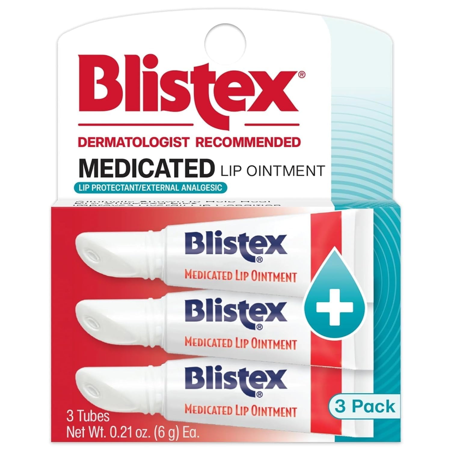 Pomada Para Labios Blistex Medication, 6 Ml, Alivia El Herpes Labial, Paquete De 3