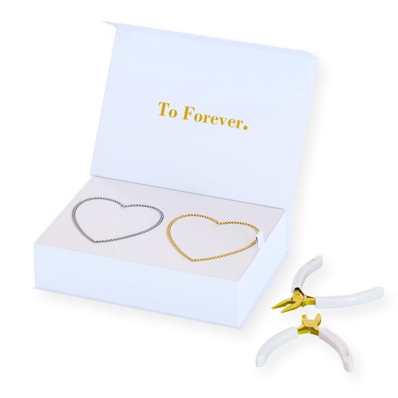 Kit De Pulseras Permanent Diy Para Parejas Color Dorado Y Plateado