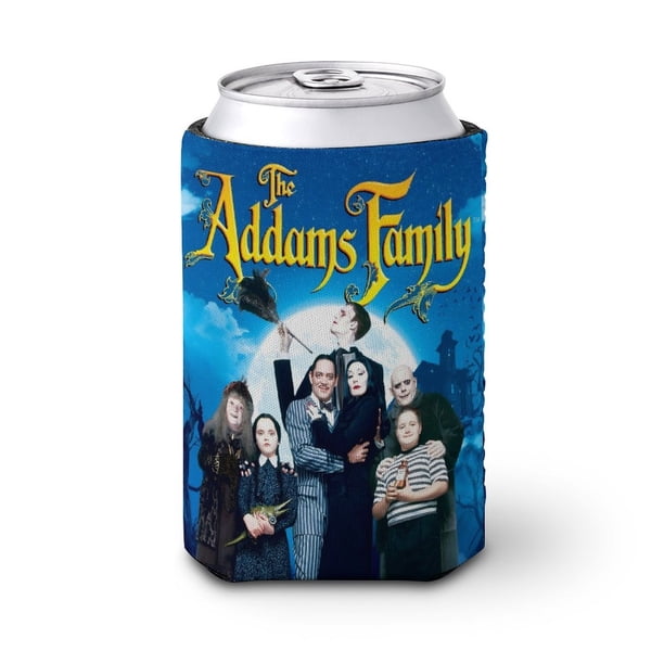 La Familia Addams Funda enfriadora de latas, aislante de bebidas para mantener frías o calientes, funda térmica plegable para latas, portabebidas reutilizable