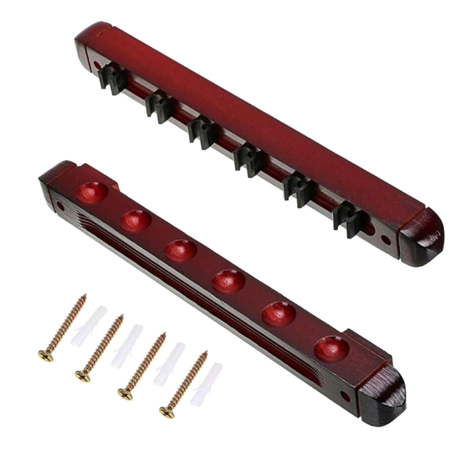 Ioensy - Soporte Para Taco De Billar De Madera Montado En La Pared 6 Tacos Snooker Soporte Para Taco De Billar