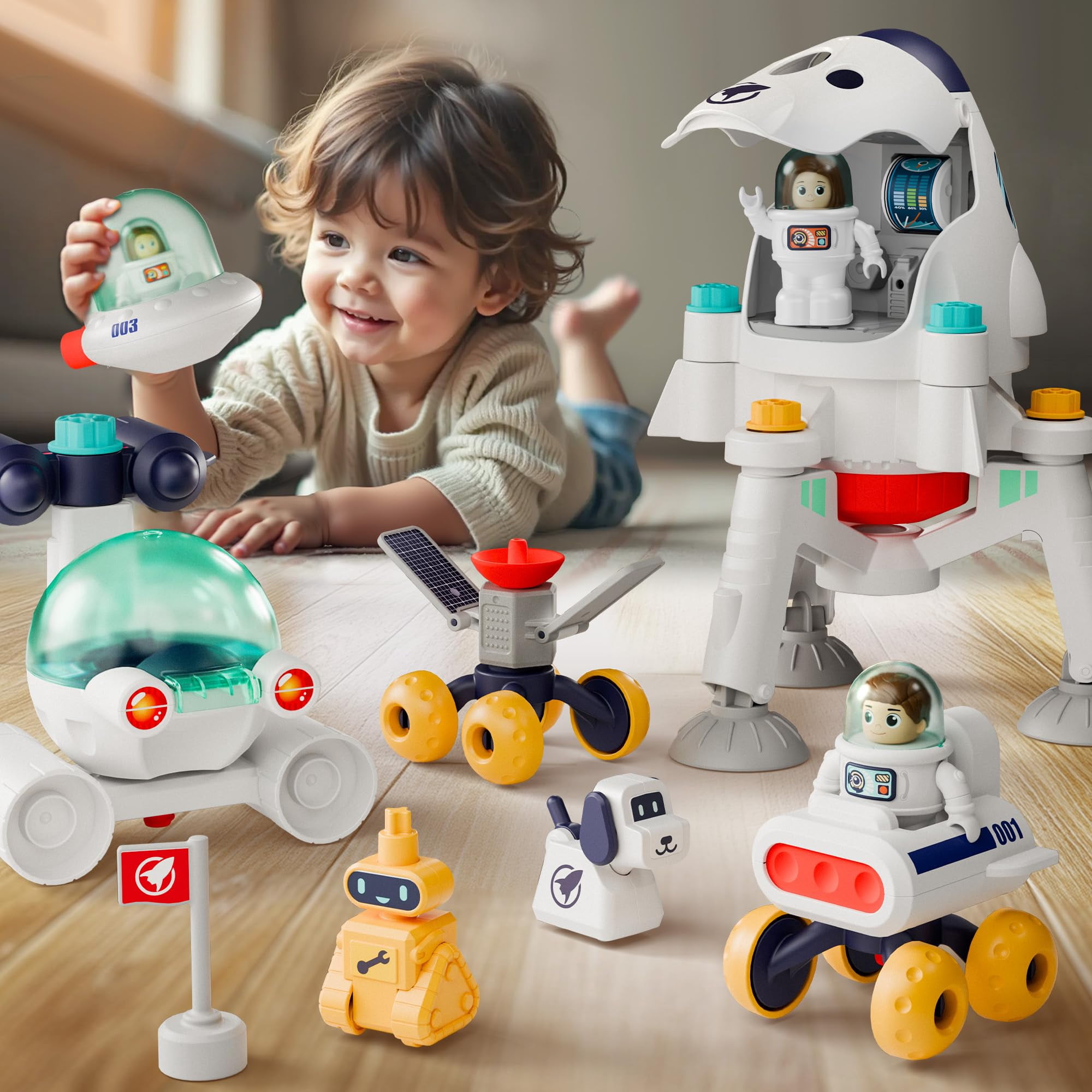 Iplay, Ilearn - Juguete Espacial Iplay Ilearn Para Niños Space Adventure Planet Con 2 Cohetes Astronautas
