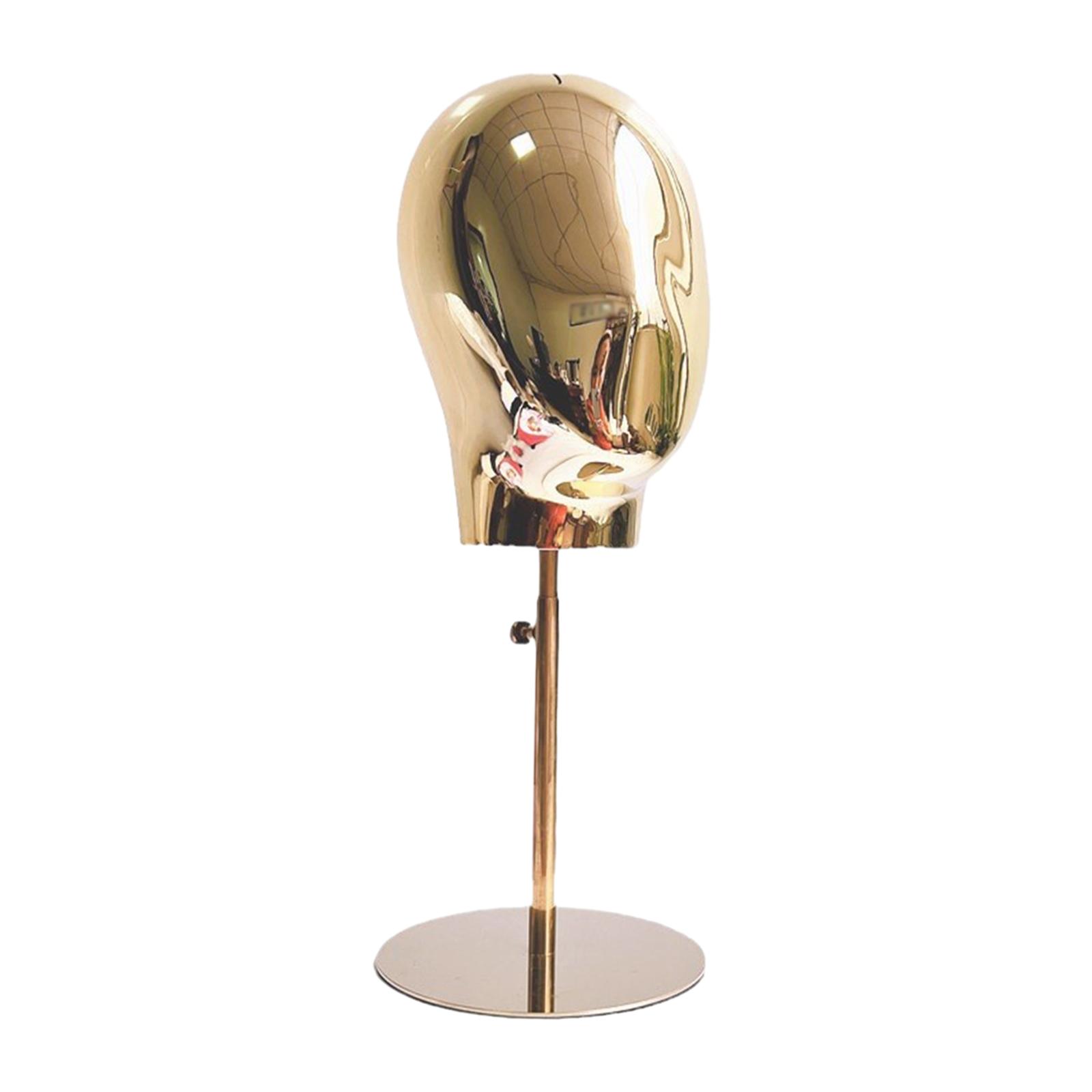 Magideal - Cabeza De Maniquí Modelo Peluca Soporte De Exhibición Multiusos 17,72-22,83 Pulgadas De Alto Base De Metal Para Uso Personal Barbería Sombreros Gorras Oro