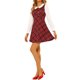 thumbnail image 2 of INSPIRE CHIC Vestido Mini de Línea A con Cuello Peter Pan de Manga Larga a Cuadros para Mujer, Regreso a Clases, Talla S, Rojo, 2 of 8