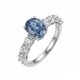 thumbnail image 1 of Anillos de Moissanita Azul Real de 2 Quilates para Mujer Color D Claridad VVS1 Anillo de Compromiso de Moissanita Anillos de Promesa de Plata Esterlina 925 para Ella Talla 5-9, 1 of 9