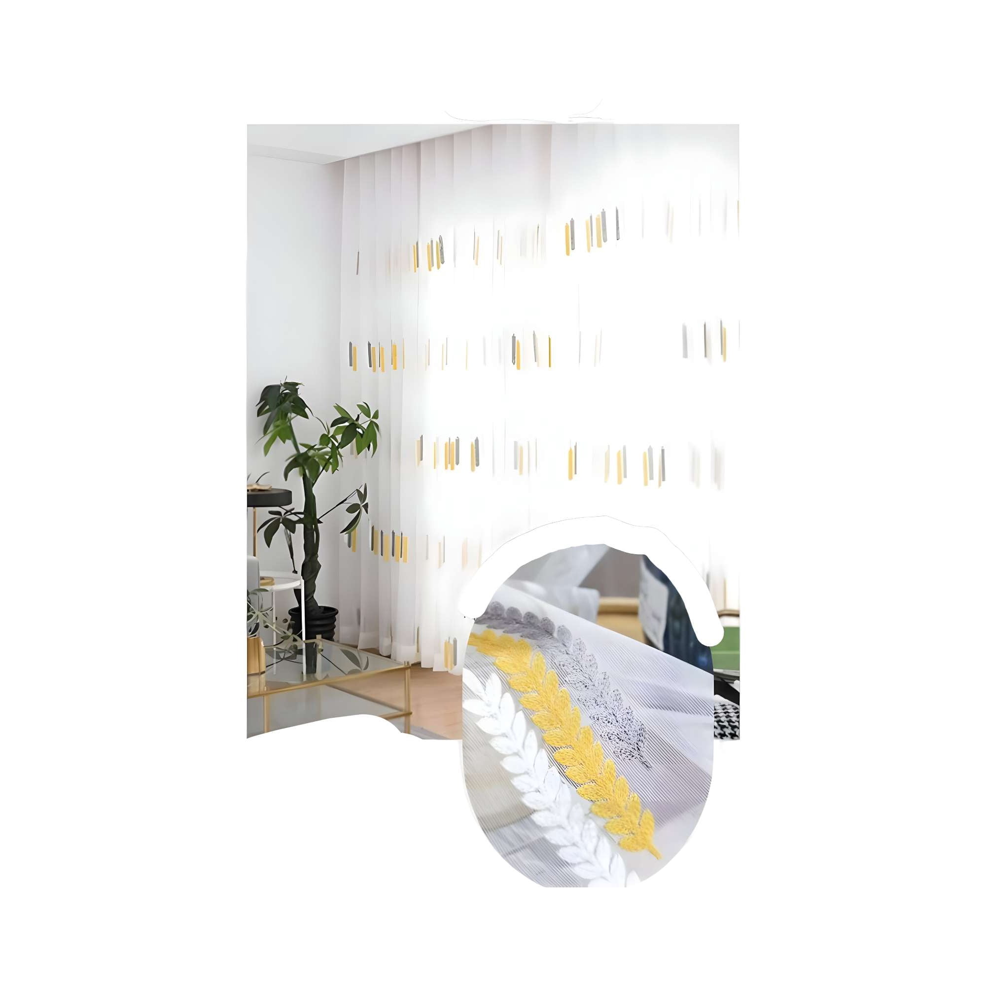 Genérico - Juego De Visillos Espigas 140x230 Cm 2 Paños