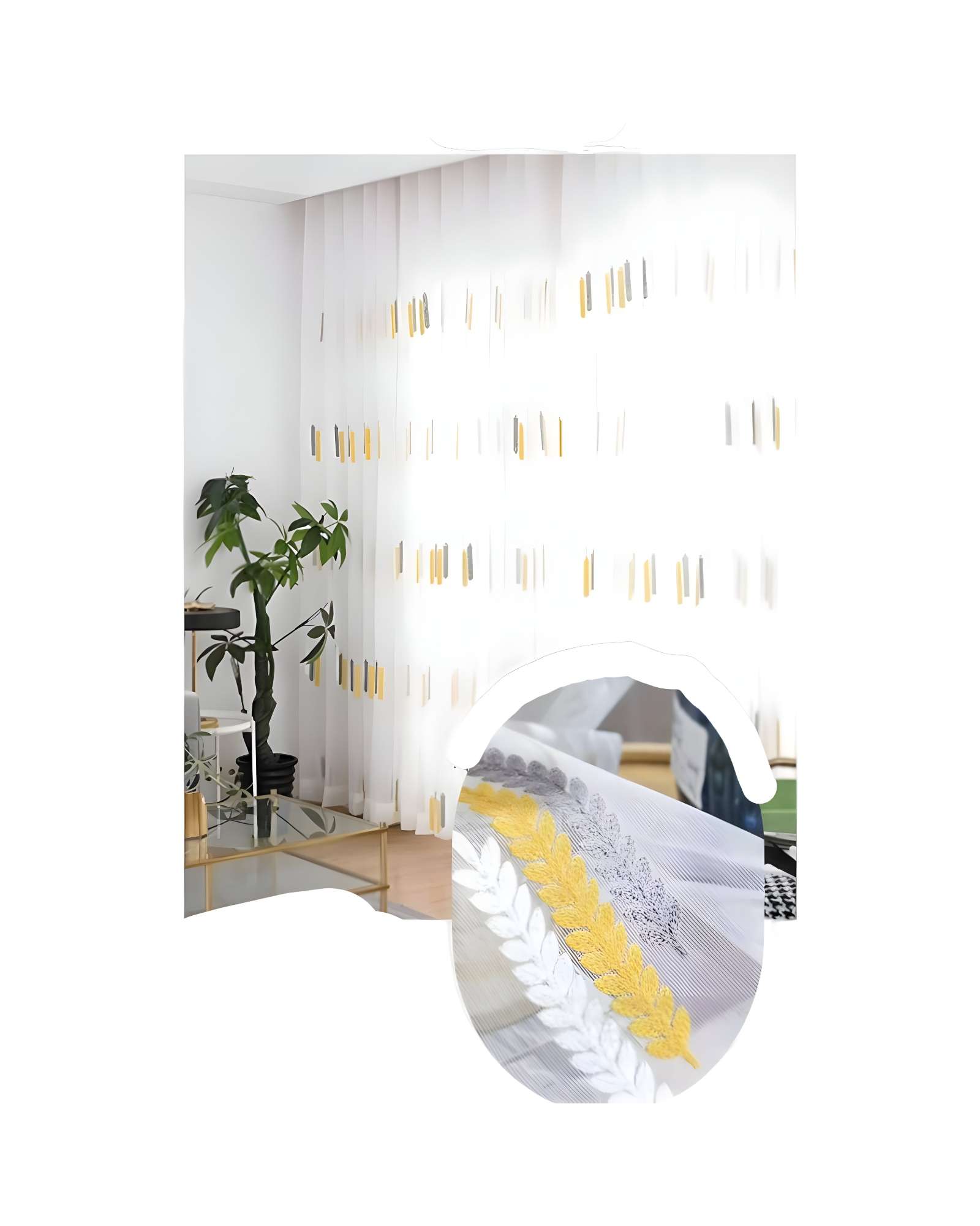 Genérico - Juego De Visillos Espigas 140X230 Cm 2 Paños