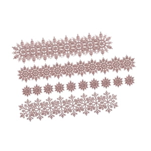 Magideal - 36 Piezas De Adornos Navideños De Copos De Nieve De Plástico Con Purpurina, Copos De Nieve Para Bricolaje, Regalo De Navidad, Decoración Para Aniversa Oro Rosa