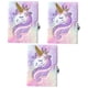 thumbnail image 1 of Diario de 3 piezas con candado, regalo para niñas, diario de peluche para niños, bloc de notas con patrón de unicornios, cuaderno infantil, línea, 1 of 7
