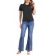 thumbnail image 2 of INSPIRE CHIC Blusa de Mujer con Lunares, Manga Corta Abullonada, Botones y Cuello Peter Pan, Talla S, Negro Blanco, 2 of 6