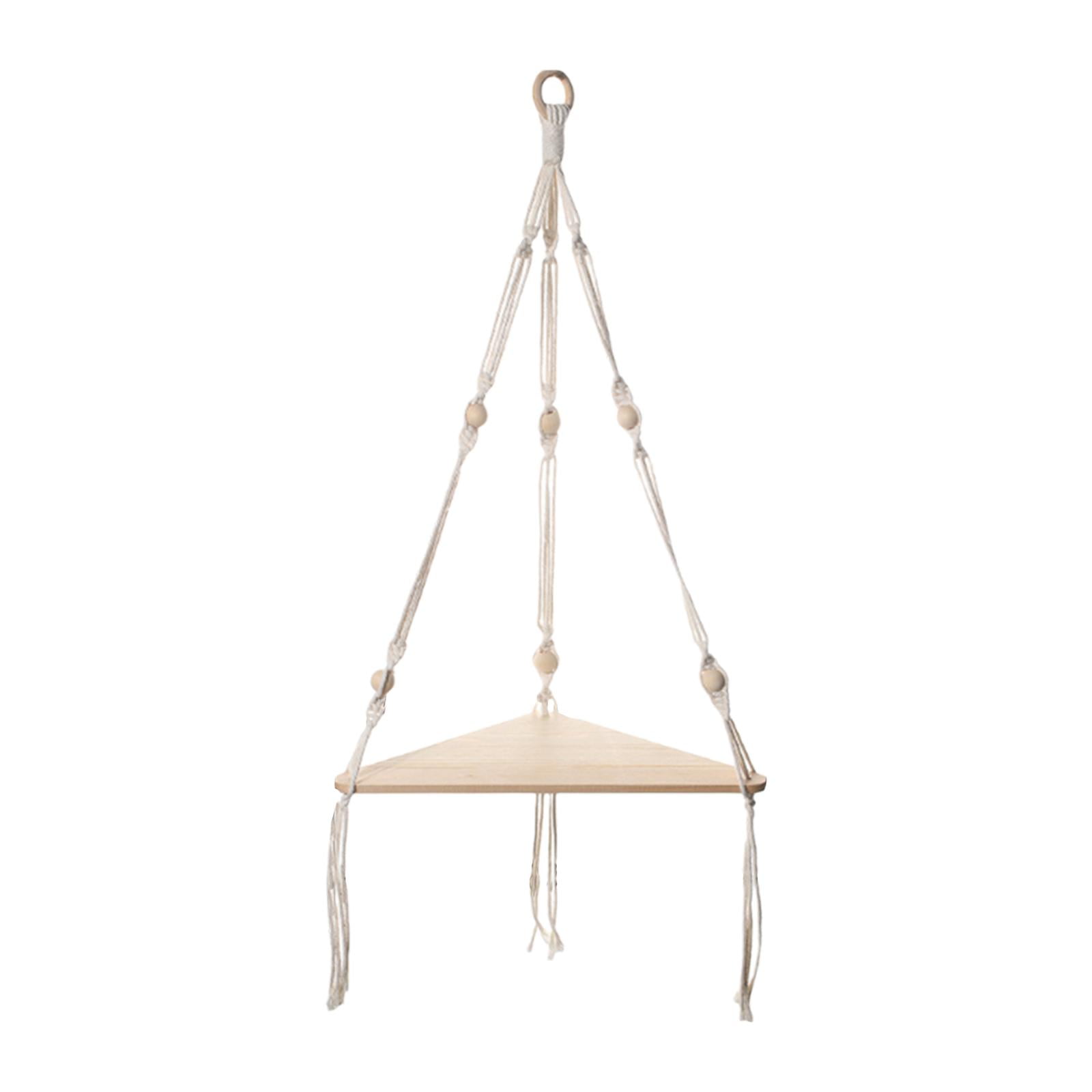 Bothyi - Estante Colgante De Macramé Estante De Esquina Estante Flotante Estante Blanco Para Estantería