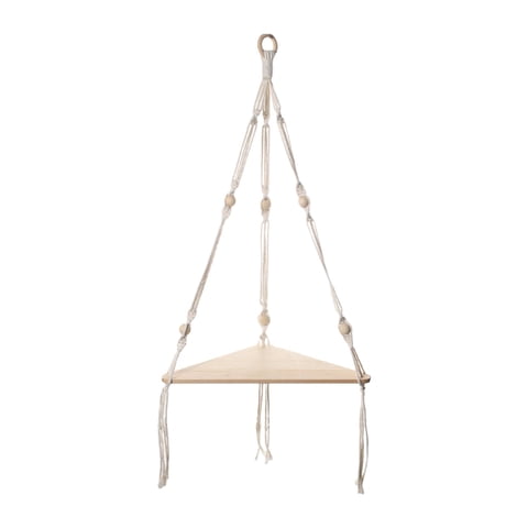 Bothyi - Estante Colgante De Macramé Estante De Esquina Estante Flotante Estante Blanco Para Estantería