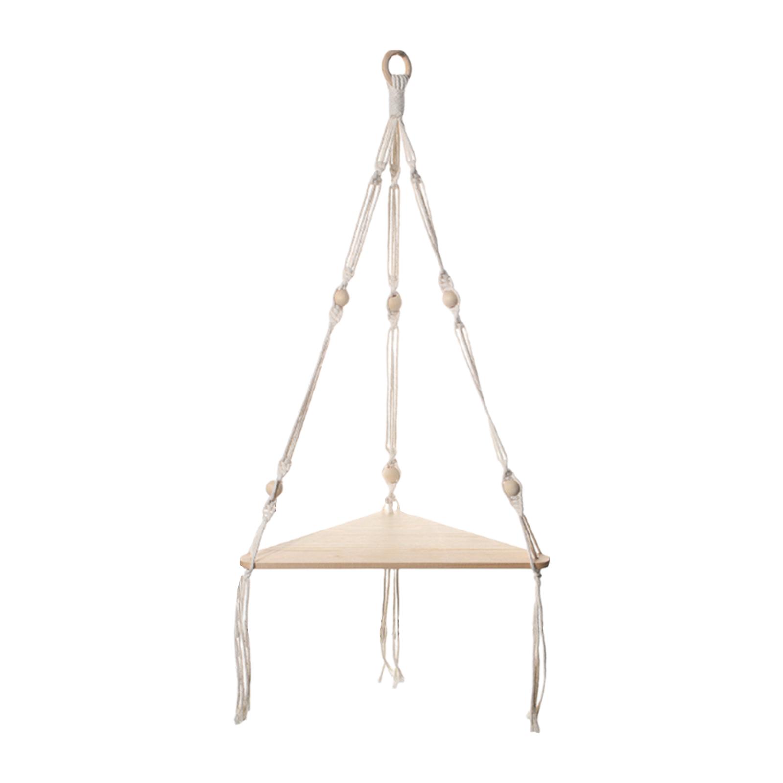 Bothyi - Estante Colgante De Macramé Estante De Esquina Estante Flotante Estante Blanco Para Estantería